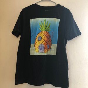 SPONGEBOB SHIRT PINEAPPLE BIKINI BOTTOM BLACK TOP